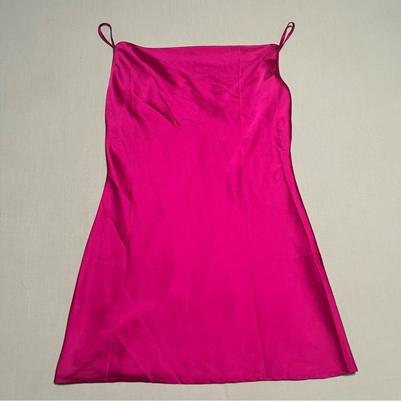 Forever 21 Dresses & Skirts - Forever 21 Hot Pink Satin Slip Mini Dress Women’s Size M